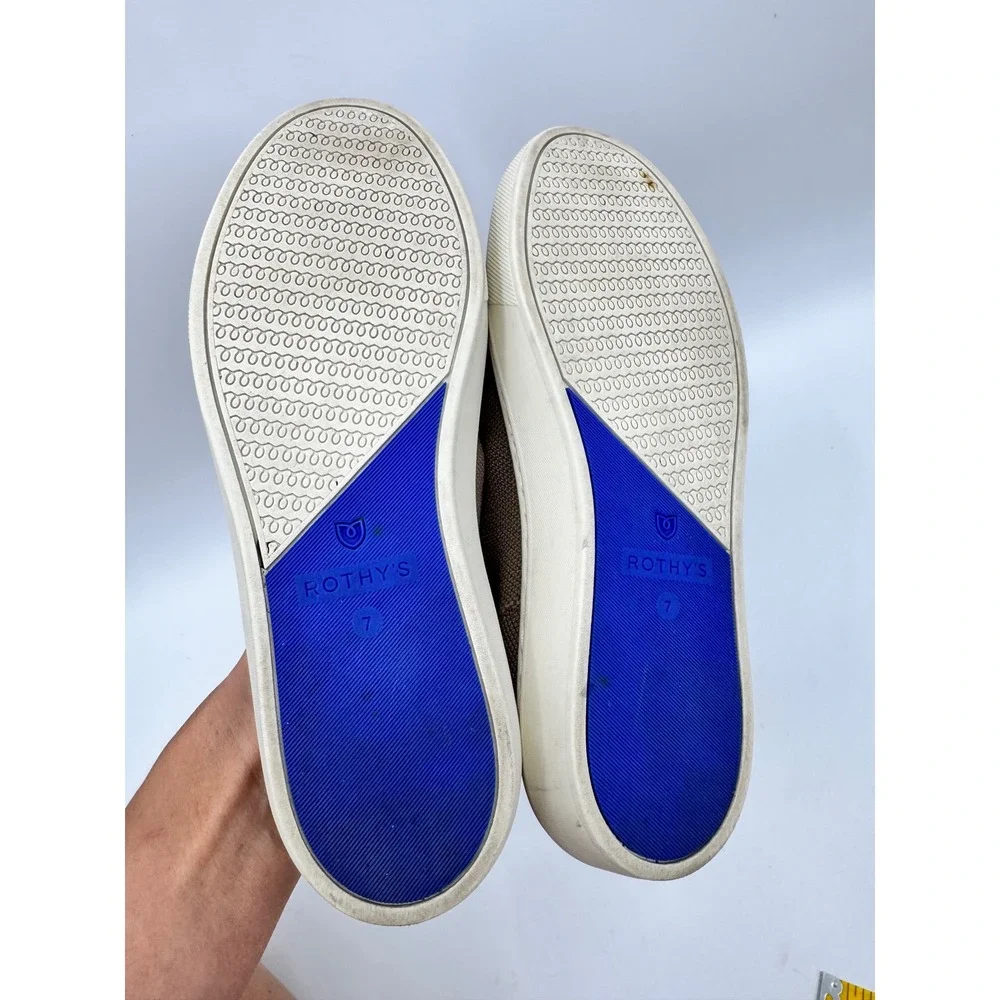Rothy's The Sneaker Women 7 Taupe Knit Slip On Casual Sustainable Shoes
